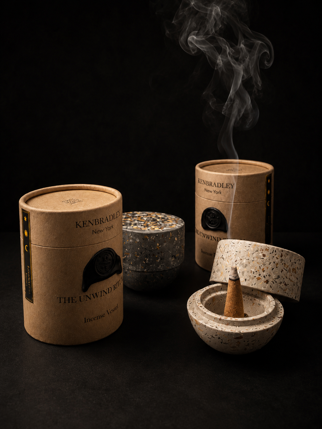 The Unwind Ritual Terrazzo  Incense Vessel